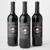 Gothic Floral Skull Halloween Wine Label Weinetikett (Flaschen)