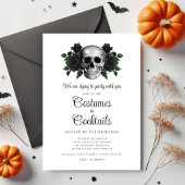 Gothic Floral Skull Kostüme & Cocktail Halloween Einladung