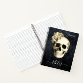 Gothic Floral Skull Personalisiert Notizblock (Innenseite)
