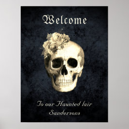 Gothic Floral Skull Rose Personalisiert Halloween Poster