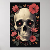 Gothic Floral Skull - Stylized Skull Poster (Vorne)
