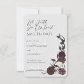 Gothic Floral Skull 'Til Death Save the Date (Vorderseite)