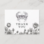 Gothic Floral Skulls Hochzeit Danke Platzkarte (Vorderseite)