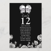 Gothic Floral Skulls Tischnummer Seekarte (Rückseite)