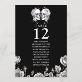 Gothic Floral Skulls Tischnummer Seekarte (Vorderseite)