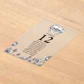 Gothic Floral Skulls Tischnummer Seekarte (Ablage )