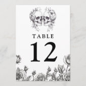Gothic Floral Skulls Tischnummern (Vorderseite)