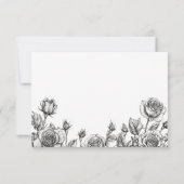 Gothic Floral Skulls Wedding RSVP Karte (Rückseite)