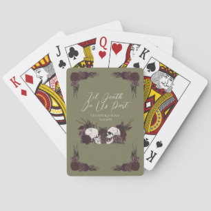 Gothic Floral Totenkopf Olivgrün Spielkarten