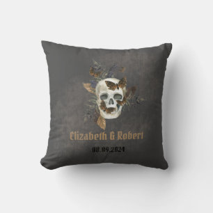 Gothic Floral Totenkopf Schmetterlinge Hochzeit Kissen