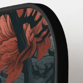 Gothic floral verblasst Black Burnt Sienna Monogra Pickleball Schläger (Linke Seite)