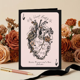 Gothic Floral Vintage Anatomical Heart Valentine Feiertagskarte