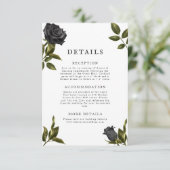 Gothic Floral Wedding Details Begleitkarte (Stehend Vorderseite)