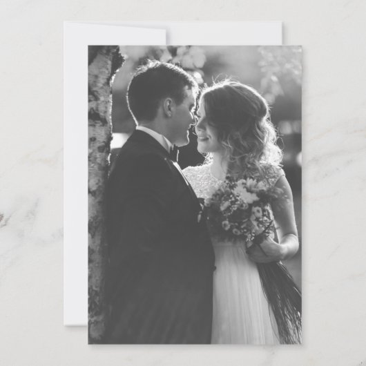 Gothic Floral Wedding Foto Save the Date Einladung (Rückseite)