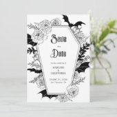 Gothic Floral Wedding Save the Date Einladung (Stehend Vorderseite)