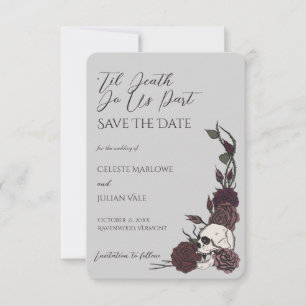 Gothic Floraler Totenkopf 'Bis dass der Tod euch s Save The Date