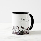 Gothic Florales Monogramm Kaffee Tee Tasse (VorderseiteRechts)