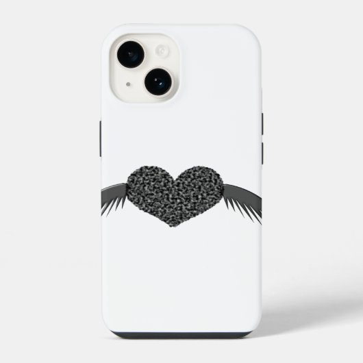 Gothic Flügel Liebe Herz iPhone Hülle (Rückseite)