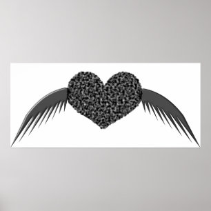 Gothic Flügel Liebe Herzposter Poster
