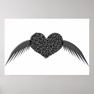 Gothic Flügel Liebe Herzposter Poster