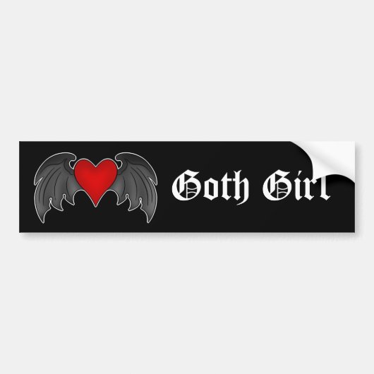 Gothic-Flügelherz-Valentinstag Autoaufkleber (Vorne)