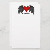 Gothic-Flügelherz-Valentinstag Briefpapier (Vorne/Hinten)