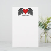 Gothic-Flügelherz-Valentinstag Briefpapier (Stehend Vorderseite)
