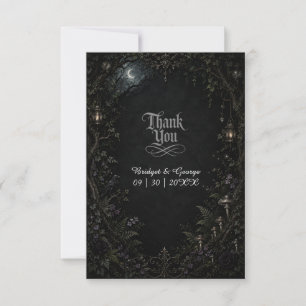 Gothic Forest Mond Laternen Hochzeit  Dankeskarte