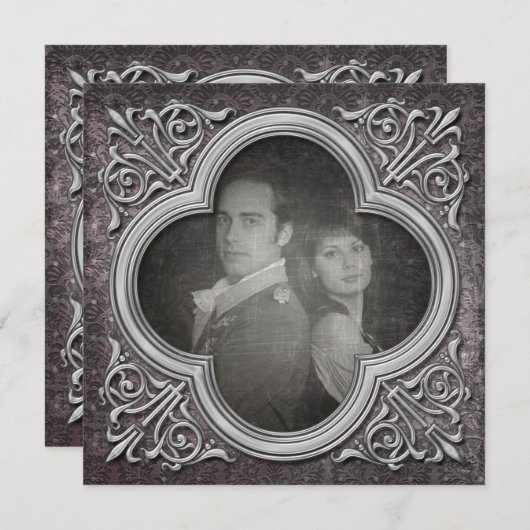 Gothic Foto Wedding Save the Date Einladung (Vorne/Hinten)