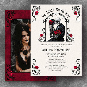 Gothic-Fotos bis zum Tod Junggesellinnenabschied Einladung