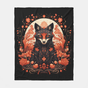 Gothic Fox und Blume Blanket Fleecedecke
