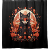 Gothic Fox und Blume Duschvorhang (Vorderseite)
