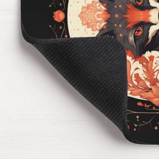 Gothic Fox und Blume Mousepad (Ecke)