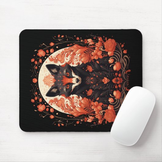 Gothic Fox und Blume Mousepad (Mit Mouse)