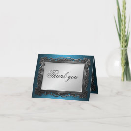 Gothic Frame Gray Blue Vielen Dank Karten