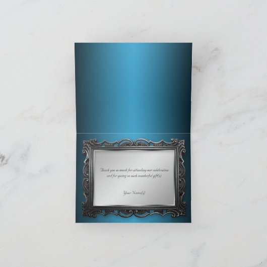 Gothic Frame Gray Blue Vielen Dank Karten (Innenseite)