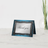 Gothic Frame Gray Blue Vielen Dank Karten (Vorderseite)