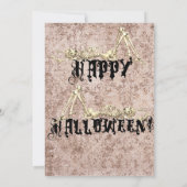 Gothic Frame Grunge Damask Angel Halloween-Party Einladung (Rückseite)