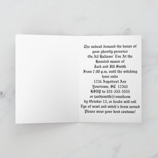Gothic Frame Halloween Einladung (Innenseite)