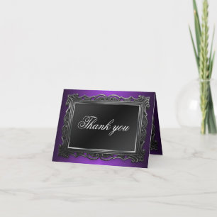Gothic Frame Lila Dankeschön Karten