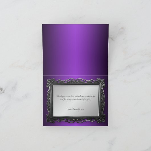 Gothic Frame Lila Dankeschön Karten (Innenseite)