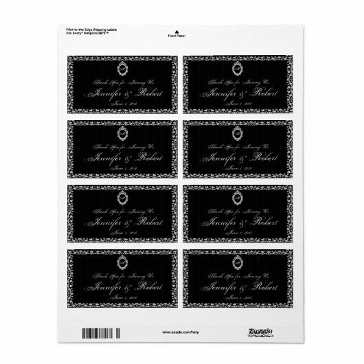 Gothic Frame Monogramm Wasser Flasche (Vorne)