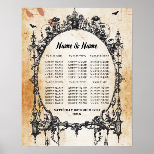 Gothic Frame Table Plan Hochzeitplakatsitze Poster
