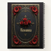 Gothic Frame with Red Flowers Notizblock (Rückseite)