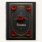 Gothic Frame with Red Flowers Notizblock (Vorderseite)