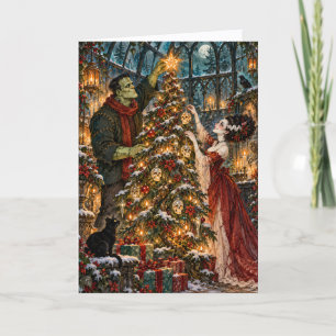 Gothic Frankenstein & Braut Creepmas-Geschenk zur  Feiertagskarte