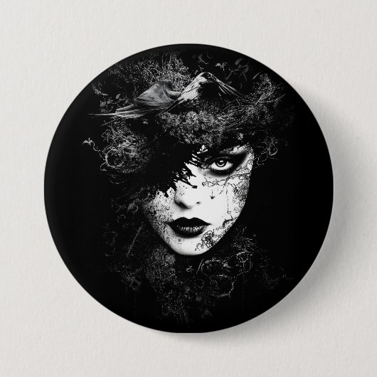 Gothic-Frau Button (Vorderseite)