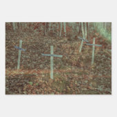 Gothic Friedhof Crosses Brown Herbstleaves Geschenkpapier Set (Vorderseite 2)