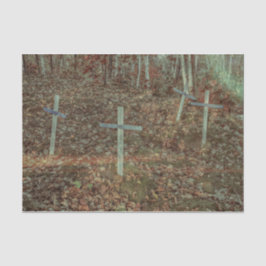 Gothic Friedhof Crosses Brown Herbstleaves Seidenpapier