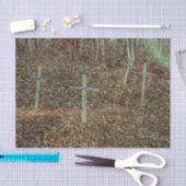 Gothic Friedhof Crosses Brown Herbstleaves Seidenpapier (Handwerk)